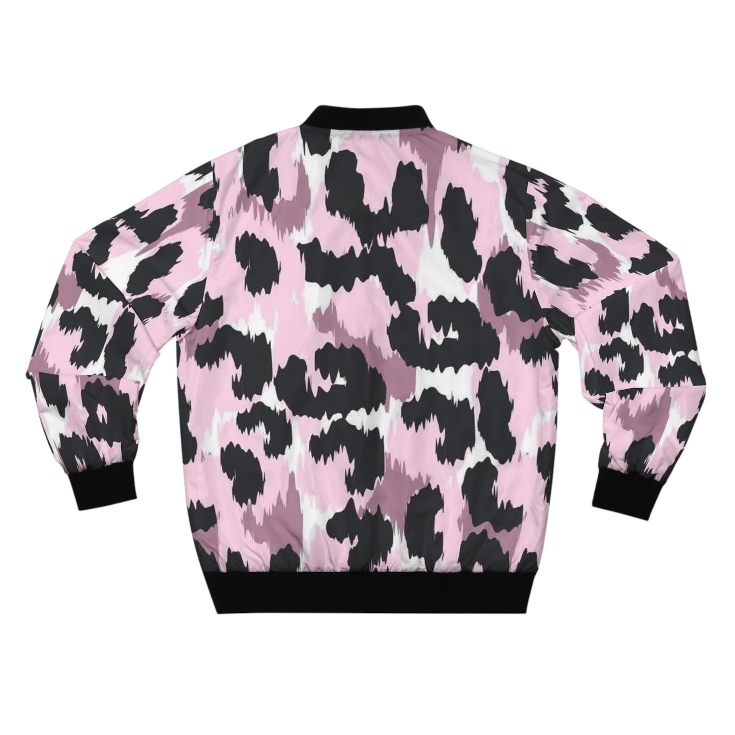 Pink Leopard Print Bomber Jacket