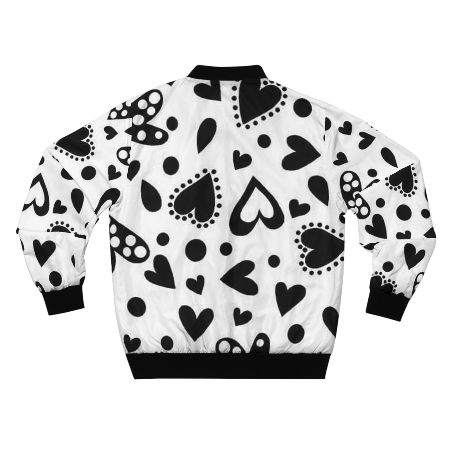 "Black and White Hearts" Bomber Jacket