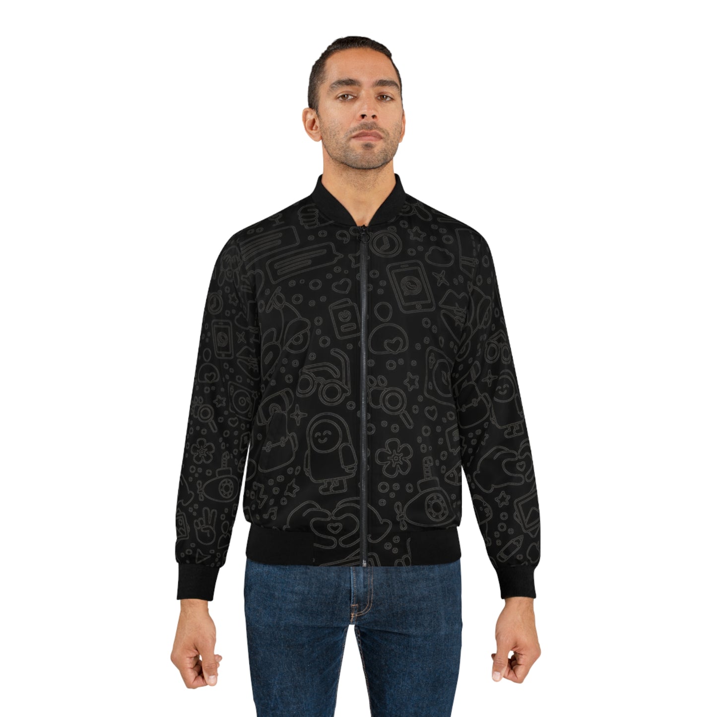 "BLACK SKETCH" Bomber Jacket